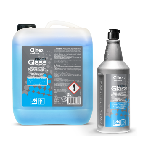 Clinex Profit Glass - Superkoncentrat do mycia powierzchni i przedmiotów szklanych